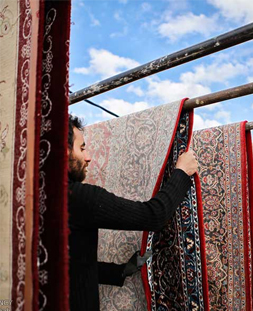 خشک کردن قالی در قالیشویی پیروزی 